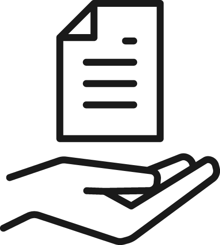 document in hand icon