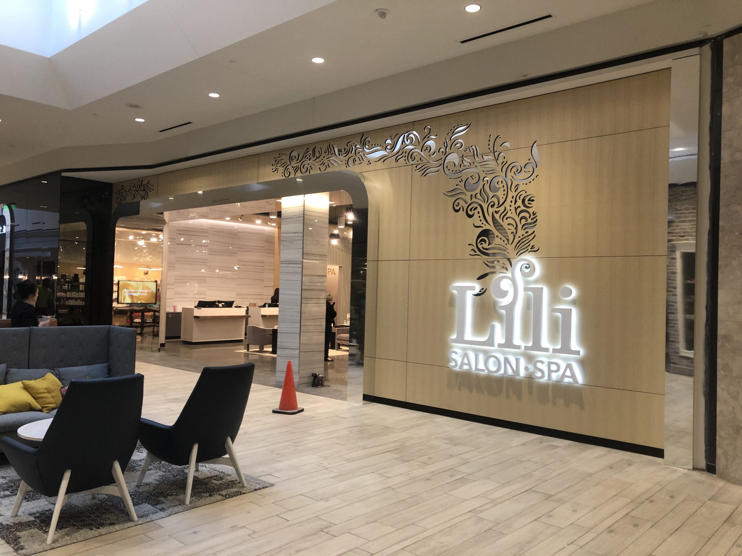 salon walls covered in veneer