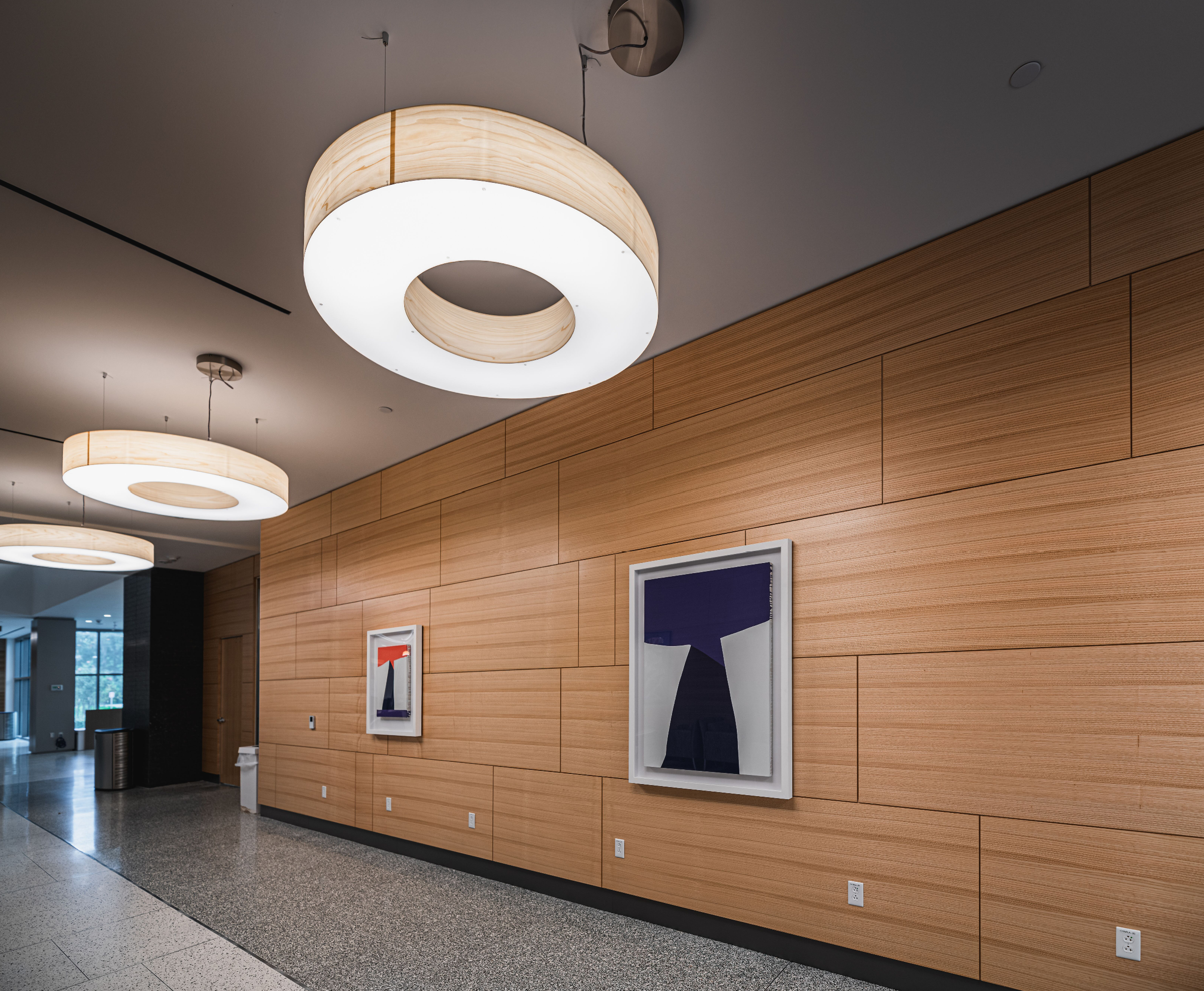 wall covered in wood veneer